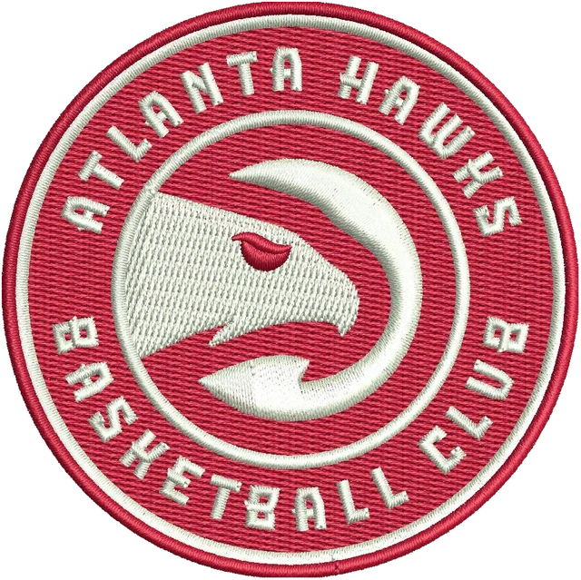 Atlanta Hawks Logo Embroidery Design embroidery design shown stitched on fabric