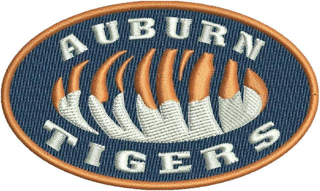 Auburn Tigers Logo 3 Embroidery Design embroidery design shown stitched on fabric