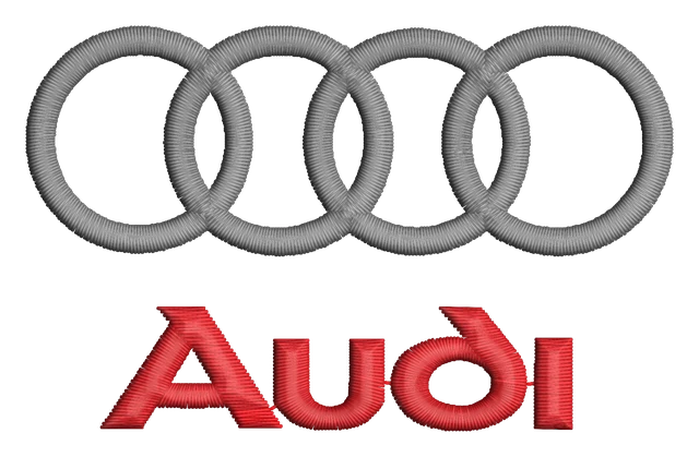 Motif de broderie Audi Logo (Modèle 2) brodé sur tissu