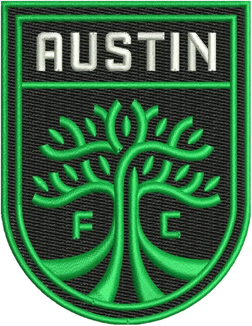 Diseño de bordado Austin Football Club sobre tela