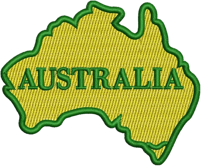 Ricamo Mappa dell'Australia su tessuto