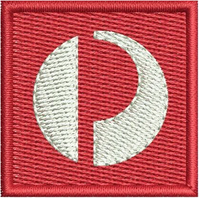 Stickdatei Australia Post Logo 3 Stickdatei auf Stoff gestickt