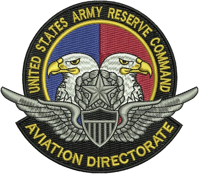 Motif de broderie Motif de broderie écusson Aviation Directorate USARC brodé sur tissu