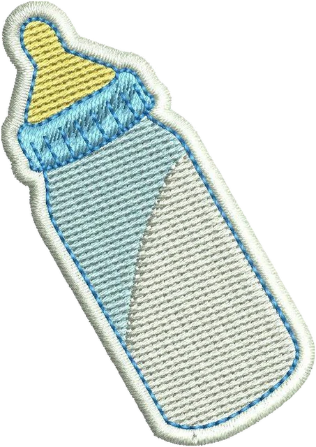 Diseño de bordado Biberón de bebé sobre tela