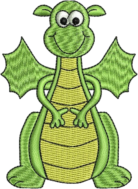 Diseño de bordado Dragón bebé sobre tela