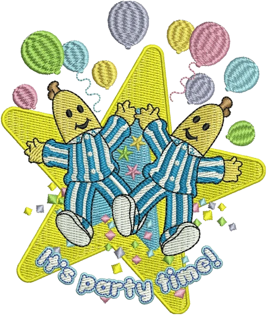 Diseño de bordado Bananas in Pyjamas de dibujos animados 2 sobre tela