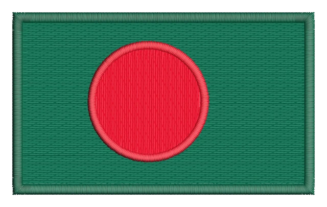 Diseño de bordado Bandera de Bangladés sobre tela