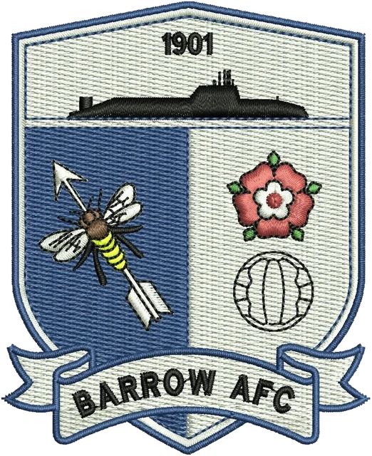 Diseño de bordado Escudo Barrow AFC 1901 sobre tela