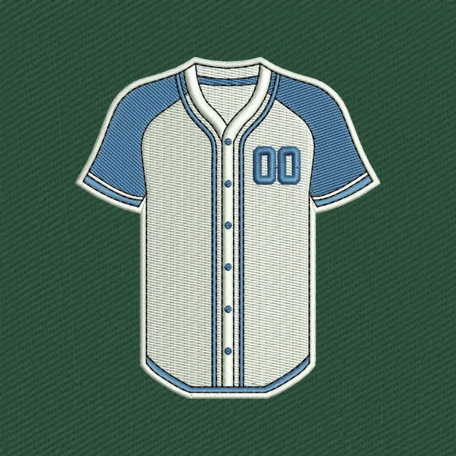 Blaues Baseballtrikot Nummer 00