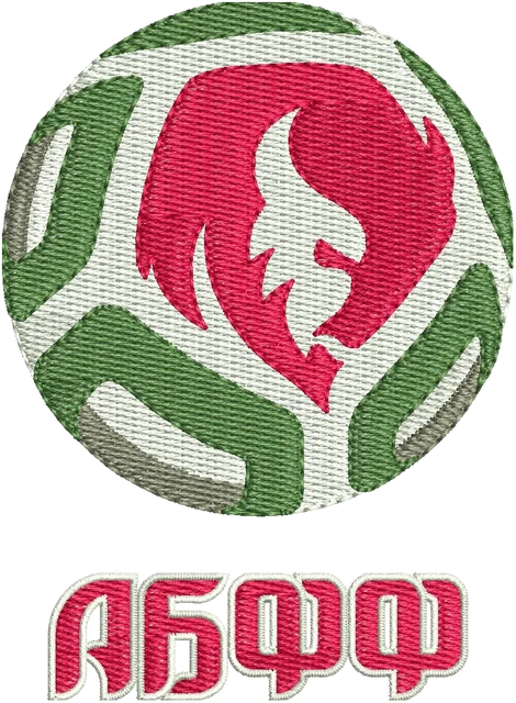 Belarus national football crest embroidery design shown stitched on fabric