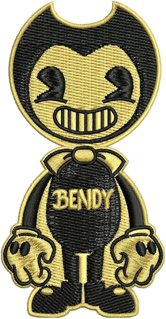 Ricamo Personaggio Bendy in piedi su tessuto