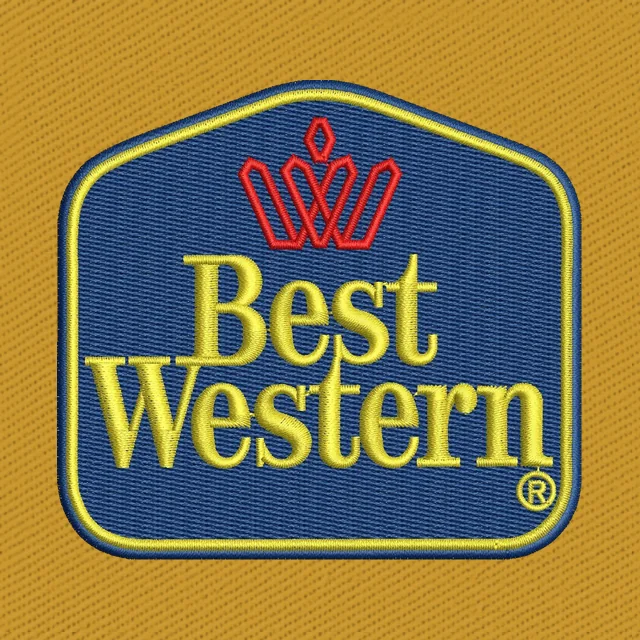 Motif de broderie logo hôtel Best Western écusson bleu