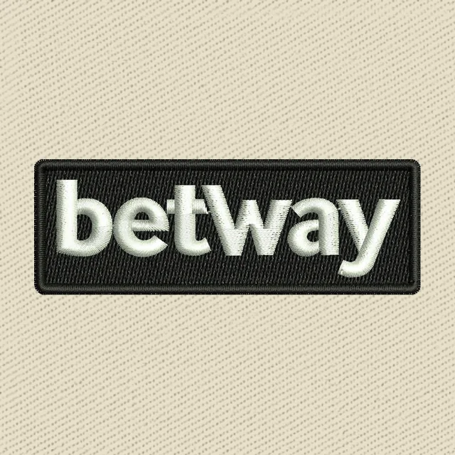 Motif de broderie écusson noir logo blanc Betway