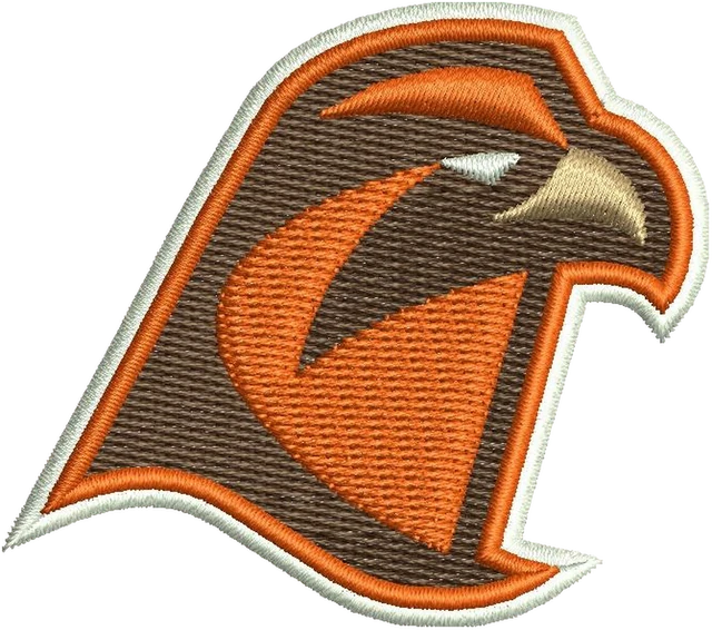 Diseño de bordado BGSU Falcon logotipo sobre tela