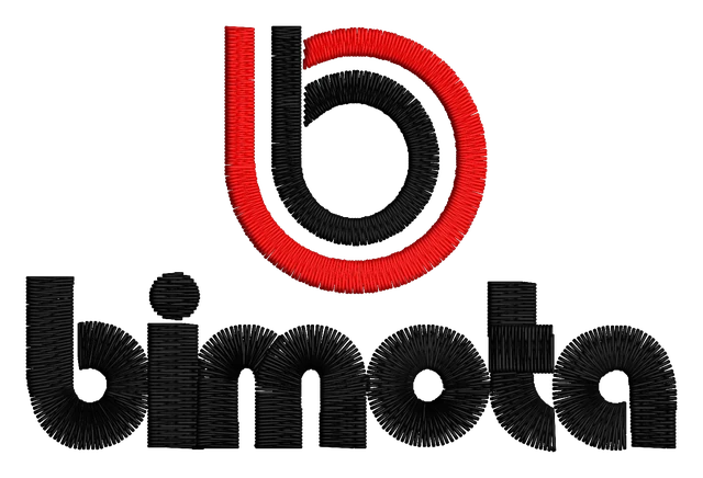 Bimota Logo Embroidery Design embroidery design shown stitched on fabric