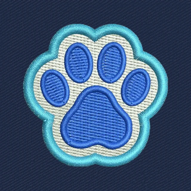 Blue Paw Print Patch Stickdatei