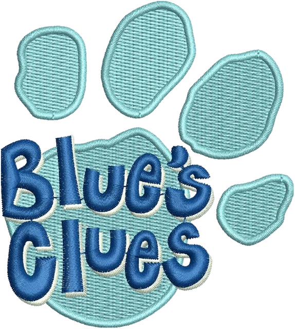 Blues Clues Logo Embroidery Design embroidery design shown stitched on fabric