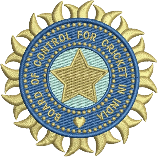Ricamo Logo Board of Control Cricket in India su tessuto
