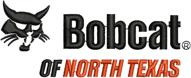 Bobcat of North Texas Logo Embroidery Design embroidery design shown stitched on fabric