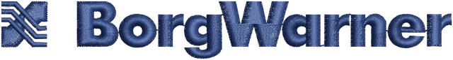 Diseño de bordado Borg Warner logotipo sobre tela