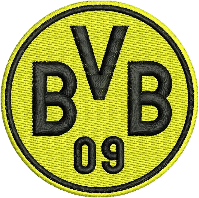 Stickdatei Borussia Dortmund Football Club Logo Stickdatei auf Stoff gestickt