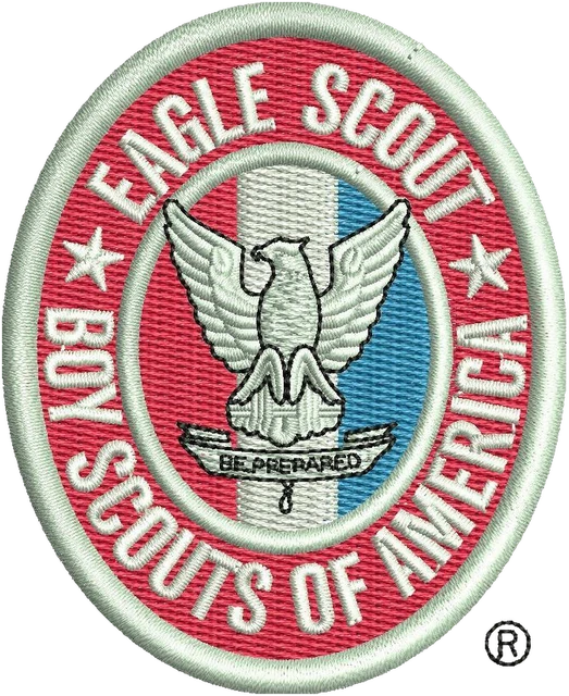 Boy Scouts of America Logo Embroidery Design embroidery design shown stitched on fabric