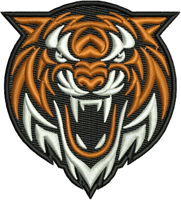 Brisbane Tigers Rugby League Logo 2 Embroidery Design embroidery design shown stitched on fabric