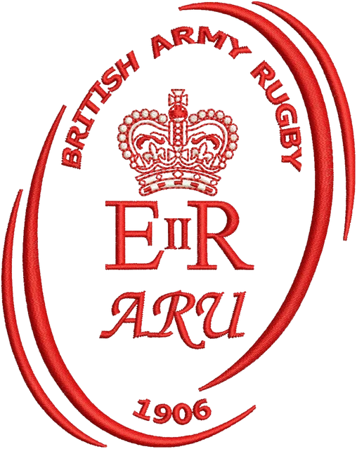 British Army Rugby Union Logo Embroidery Design embroidery design shown stitched on fabric