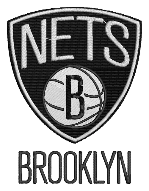 Brooklyn Nets Embroidery Design embroidery design shown stitched on fabric