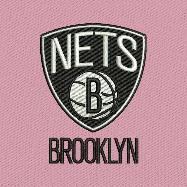 Brooklyn Nets Wappen-und-Ball Logo Stickdatei