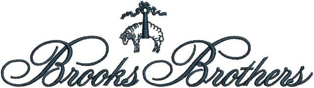 Brooks Brothers Logo Embroidery Design embroidery design shown stitched on fabric