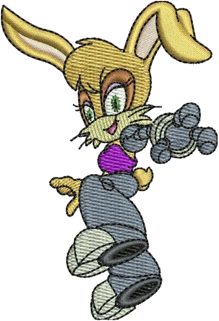 Ricamo Disegno da ricamo Bunnie Rabbot Sonic personaggio in corsa su tessuto