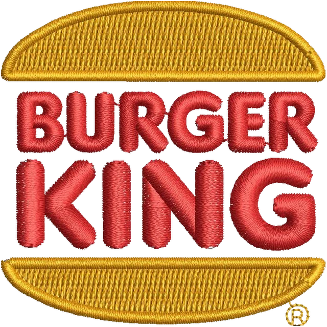Diseño de bordado Burger King logotipo 2 sobre tela