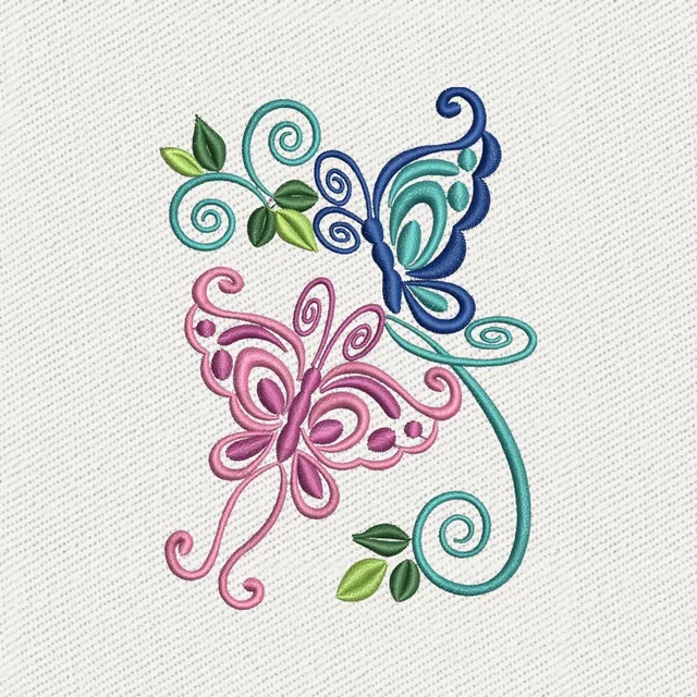 Papillons avec motifs floraux