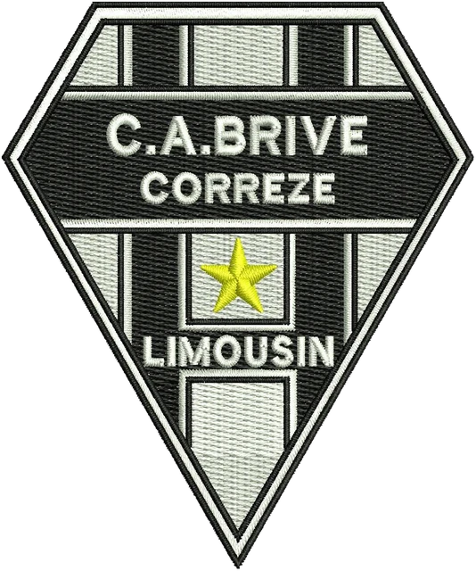Stickdatei CA Brive Corrèze Rugbyschild Stickdatei auf Stoff gestickt