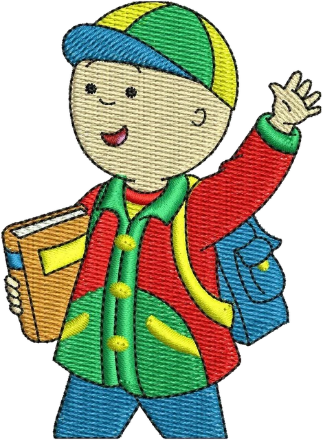 Caillou Cartoon 2 Embroidery Design embroidery design shown stitched on fabric