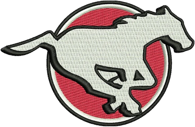 Calgary Stampeders Football Team Logo Embroidery Design embroidery design shown stitched on fabric