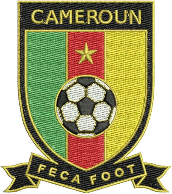 Motif de broderie Motif de broderie Cameroun football écusson FECAFOOT brodé sur tissu