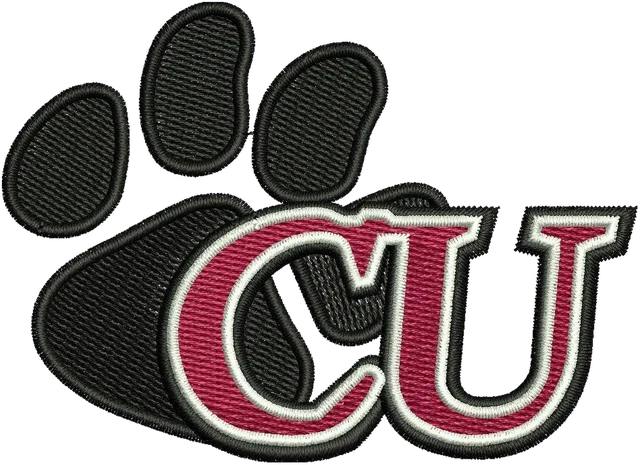 Campbellsville University Athletics Logo Embroidery Design embroidery design shown stitched on fabric