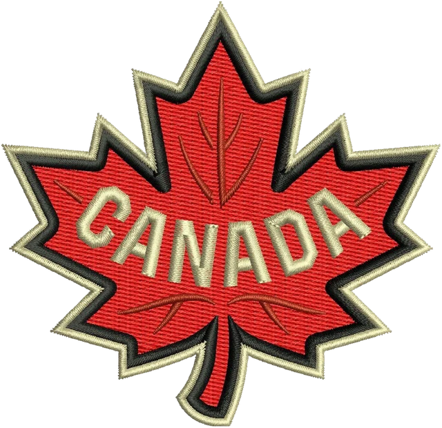 Ricamo Logo Canada 2025 4 Nations Face Off su tessuto