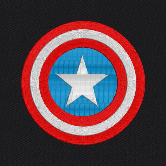 Captain America shield Embroidery Design