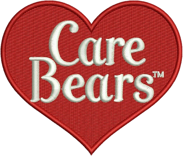 Stickdatei Care Bear Heart Stickdatei auf Stoff gestickt