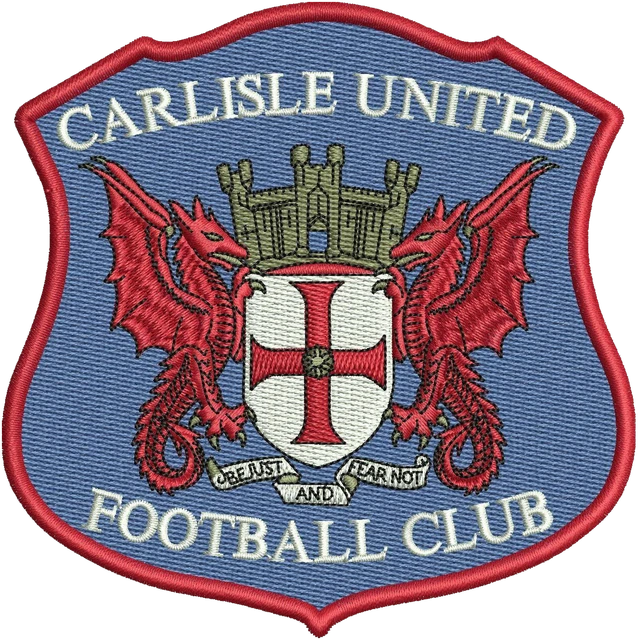 Diseño de bordado Diseño de bordado Carlisle United FC escudo heráldico azul sobre tela