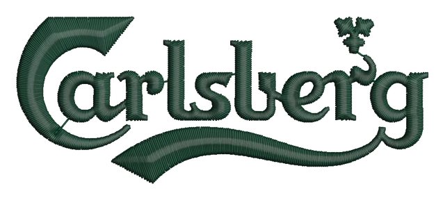 Stickdatei Carlsberg Bier Logo Stickdatei auf Stoff gestickt