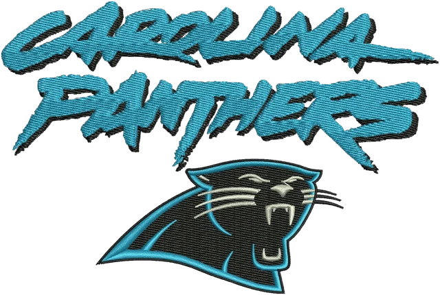 Stickdatei Carolina Panthers Logo 5 Stickdatei auf Stoff gestickt