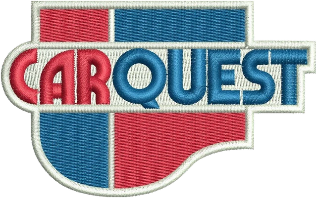 Carquest Logo Embroidery Design embroidery design shown stitched on fabric