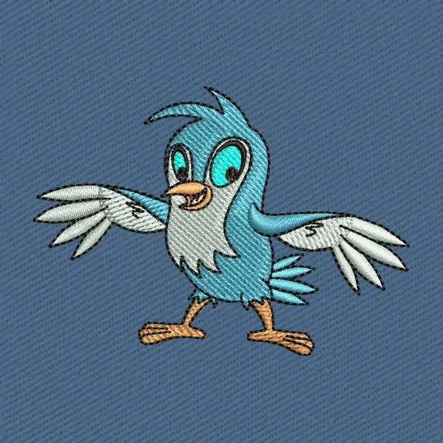 Blauer Vogel mit ausgebreiteten Flügeln Stickdatei