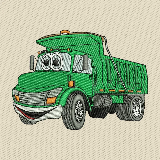 Cartoon Dump Truck Embroidery Design