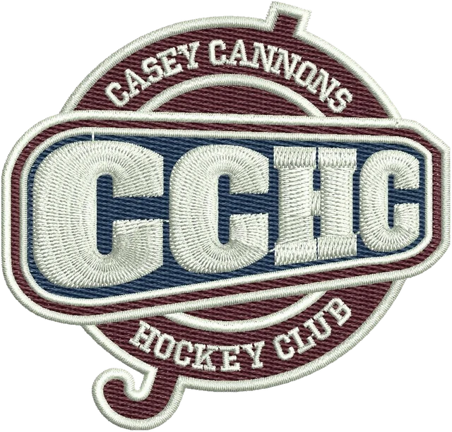 Ricamo Disegno da ricamo Casey Cannons Hockey Club stemma rotondo su tessuto