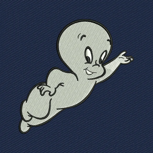 Casper volando en diagonal con un brazo extendido